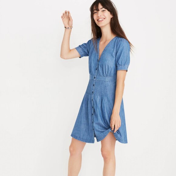 NWT Madewell Denim Daylily Dress, Sz 0 - Picture 1 of 5